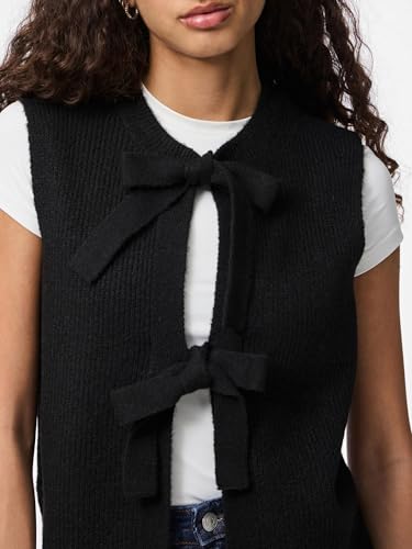 Chaleco de punto negro PIECES PCSILLY con diseño elástico suave S 6