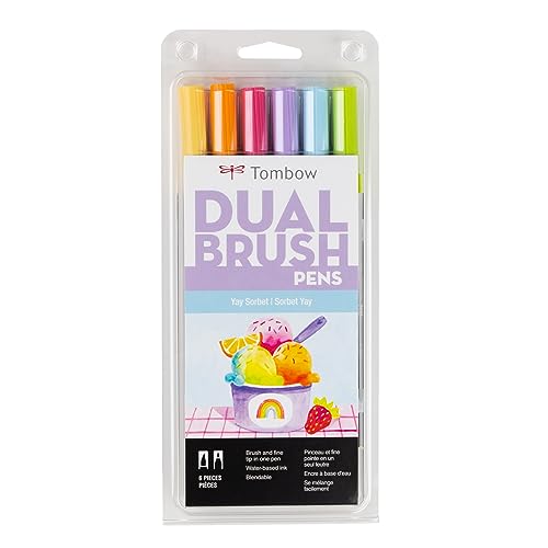 Tombow Dual Brush Pen Set, Yay Sorbet 6