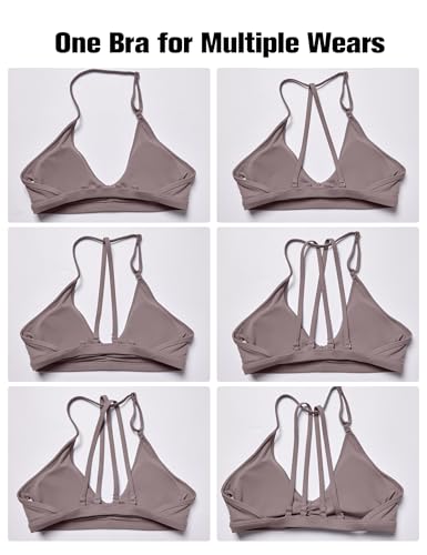 Image of YEOREO CoreFlex Workout Sports Bras for Women Padded Strappy Open Back Gym Bra Light Impact Criss Cross Yoga Crop Top