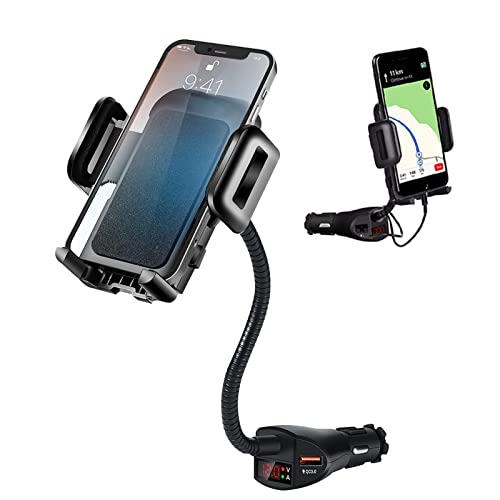 Sloane Porte-téléphone Allume-cigares,Support de Chargeur de téléphone Rotatif à 360° | Briquet de Voiture à Chargement Rapide avec col de Cygne Flexible pour Smartphones