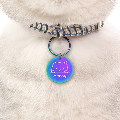 Natiform Personalized Pet Id Tags, Customized Cat Tags, Optional Engraved On Both Sides, Various Design Options, Cat Themed Gifts, Cat Lover Gift( Small Nebula) #TOP7