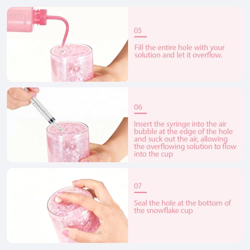 Kit boules à neige à seringue coudée pour customiser les verres à paillettes - 5