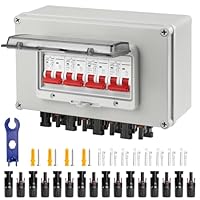 Überspannungsschutz PV, DC Trennschalter Pv Anlage DC12v-DC400v 4-String, 2P 30A Wasserdichte Solar-Combiner-Box Zur Wandmontage, Ip67 Wasserdichter Lasttrennschalter FüR Solar-PV-System