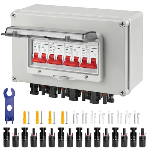 Überspannungsschutz PV DC Trennschalter Pv Anlage DC12v-DC400v 4-String 2P 30A Wasserdichte Solar-Combiner-Box Zur Wandmontage Ip67 Wasserdichter Lasttrennschalter FüR Solar-PV-System