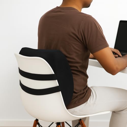 Image of Homerz Ergonomic Lumbar Support Cushion for Office Chair & Car Seat | Orthopedic Memory Foam Backrest for Long Sitting & Back Pain Relief (Lumbar Back Seat)