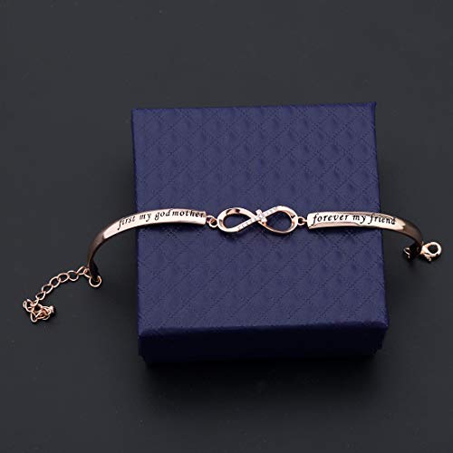 CENWA Christian Jewelry First My Godmother Forever My Friends Bracelet Religious Gift Godmother Gift from Goddaughter Godchild Godson4