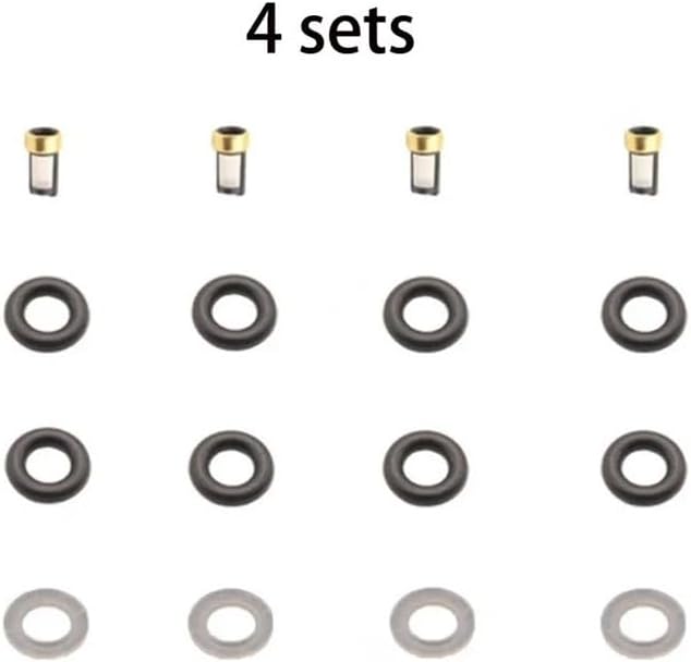 Fuel Injector Seal O-Ring Kit Seals Filters Compatible for Hyundai I20 I30 Compatible for KIA Ceed 1.4L 35310-2B000 1-4X 35312-2B000(4X)