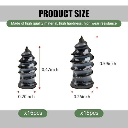 Image of Shakas 30 PCS Car Quick Vacuum Tire Repair Nail, 0.2 inch x 0.47 inch + 0.26 inch x 0.59 inch High Hardness Wear-Resistant Tightly Sealed Tire Rubber Nail, Replacement Parts, Suitable for Most Cars (Black)