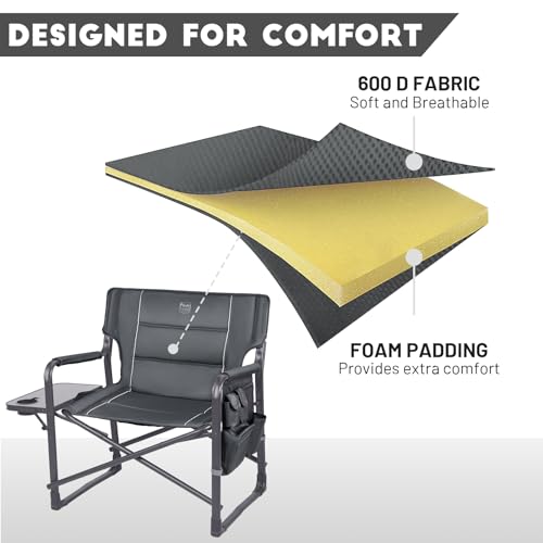 image for TIMBER RIDGE XXL Upgraded Oversized Directors Chairs with Foldable Sid
