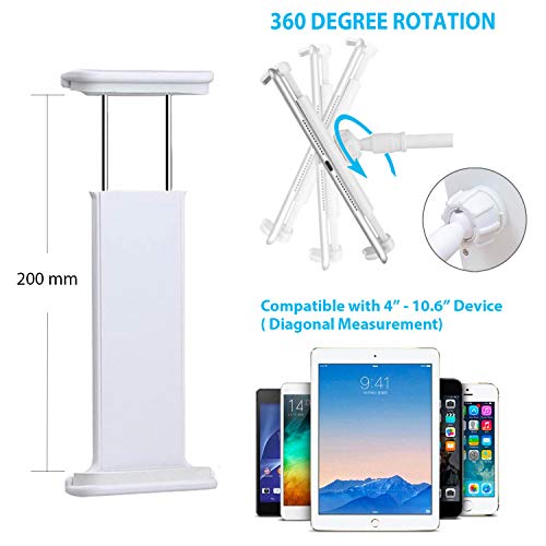 ZUSLAB Tablet Cell Phone Adjustable Universal Gooseneck Bed Lazy Holder Stand Mount - Flexible Arm 360 Mount Clip Bracket White by ZUSLAB - Used condition - Image 3