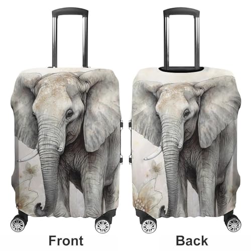 Animals Cute Elephant Travel Luggage Cover Anti-scratch Suitcase Cover Elastic Suitcase Protective Cover Fits 19-32 Inch Luggage L3