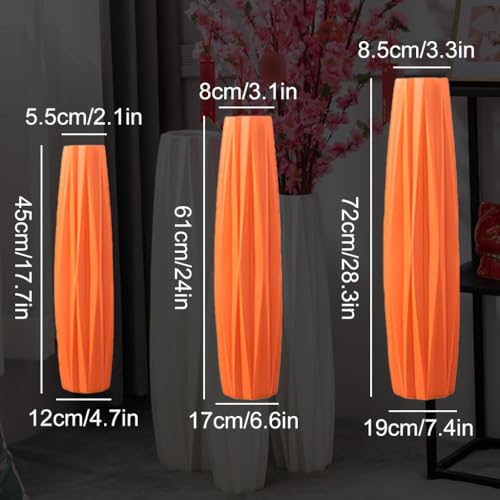 Vase de sol en céramique pour composition fleurs séchées orange - 7