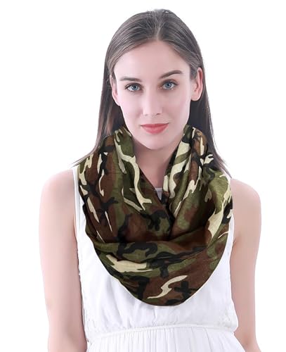 Lina & Lily Camouflage Print Women's Infinity Loop Scarf Lightweight