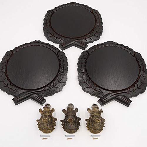 GTK - Juego de 3 placas de cuña talladas oscuras AF 19 cm con 3 piezas de cabeza de cuña grande para portada, tabla de cuñas, cartel para trofeos