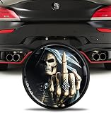 Biomar Labs Kompatibel mit BMW Emblem 51148219237 Kofferraum Abzeichen 74mm Heckklappe Schädel Mittelfinger EZ 25