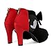 GATUXUS Open Toe Women Platform High Heel Shoes Bows Strappy Sandals (9, BLACK MIX RED, numeric_9)
