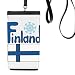 Finland National Flag Blue Pattern Phone Wallet Purse Hanging Mobile Pouch Black Pocket