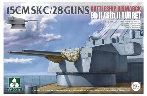 Maquette Canon 15 Cm Sk C28 Guns Bismarck Takom 2147 pour diorama militaire réaliste 1:35