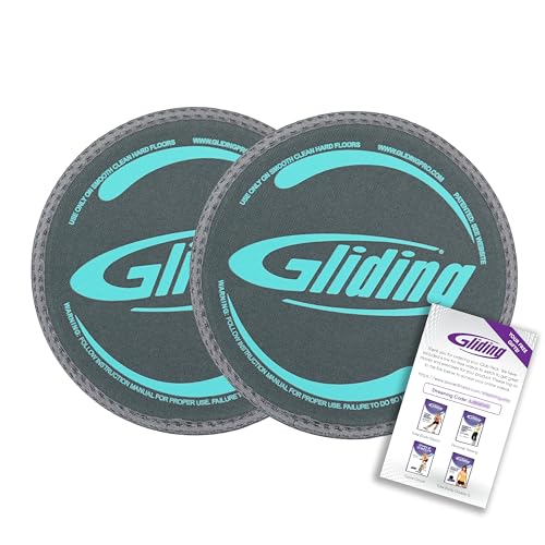 Gliding Discs for Working Out - Exercise Sliders for Hardwood Floors 1 Pair Grey, Authentic Workout Sliders Disc for Full Body Resistance Workout, Includes 4 Streaming Video Workouts
