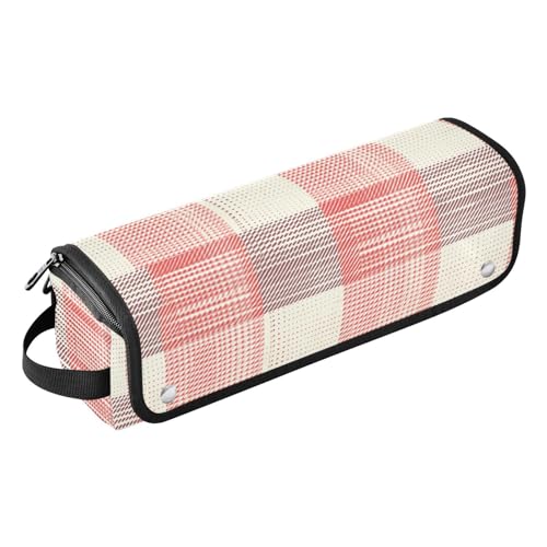 Bolso organizador resistente al calor para herramientas de cabello, color coral rojo