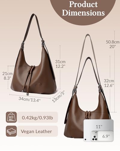 Bolso Hobo para Mujer en Cuero Vegano Ultra Suave miniatura 4
