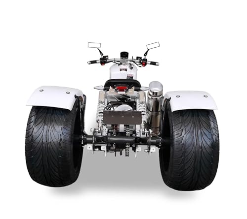 150CC Stretched Trike | 3-Wheel Motorcycle, ICEBEAR Ruckus PST150-19N, Featuring A Low Center of Gravity and Responsive Steering, Ample LEGROOM (White) - Thumbnail 7