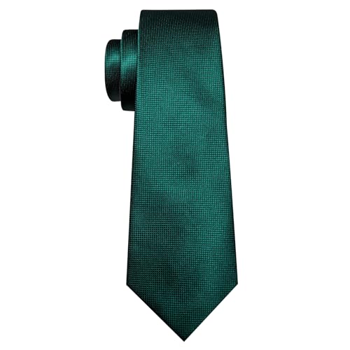 Image of Barry.Wang Plaid Ties Check Mens Necktie Set with Handkerchief Cufflinks Classic Stripe