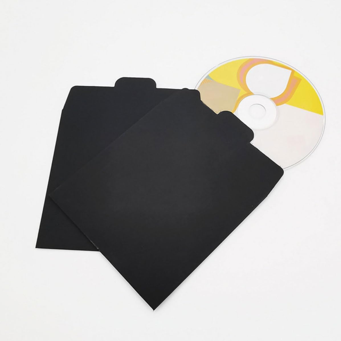 Lurrose 100pcs Black Paper CD Sleeves Versatile Disc Sleeve Envelopes with Multifunctional Design Lightweight Cardboard Envelopes for CD Dvd Packaging and Storage