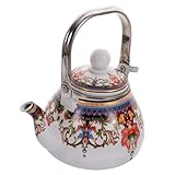 Bouilloire pour cuisinière - convient pour cuisinière à induction, cuisinière électrique et cuisinière à gaz, qui est une bonne aide de cuisine, bouilloire à thé en émail pour cuisinière