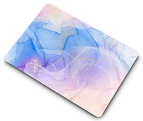 Coque MacBook Pro 13 rigide bleue et rose pour modèle A2338 M1 à A1706