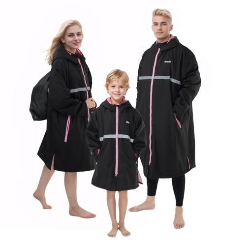 Peignoir De Changement Imperméable Owntop - Manches Longues, Capuche, Doublure Polaire Sherpa - Pour Plage, Surf, Sport