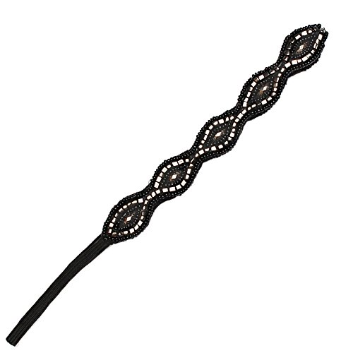 BANDED No Slip Beaded Headband (Silver Stella)