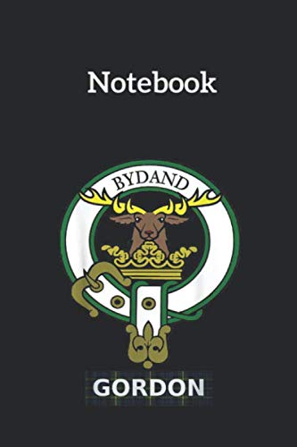 Notebook: Awesome Clan Gordon Crest And Tartan Lined Pages Notebook Medium Size 6in x 9in x 115 pages White Paper Blank Journal with Black Cover for Kids or Men and Women Genealogy