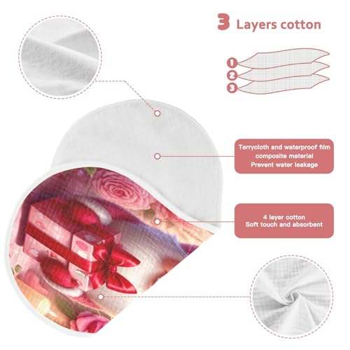 Gnome Valentines Baby Burp Cloths Cotton Burp Clothes Absorbent Muslin Burp Cloths Soft Burp Cloth Rags for Girl Unisex Boy Newborn 1 Pack 22x11 Inches3