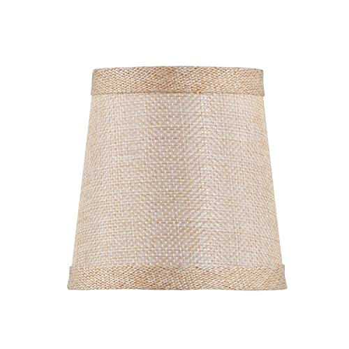 Aspen Creative 51019-6, Hardback Empire Transitional Clip-On Chandelier Shade, Gold Linen Texture Fabric, 3" Top x 4" Bottom x 4" Slant, Set of 6 by Aspen Creative - Image 3