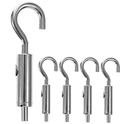 5pcs Rope Locker Hnagers Turnbuckle Tension Rope Eye Turnbuckle Siding Hooks S Hook Cable Turnbuckle Cable Hook Rope Tension Hardwares Copper Silver FUNOMOCYA