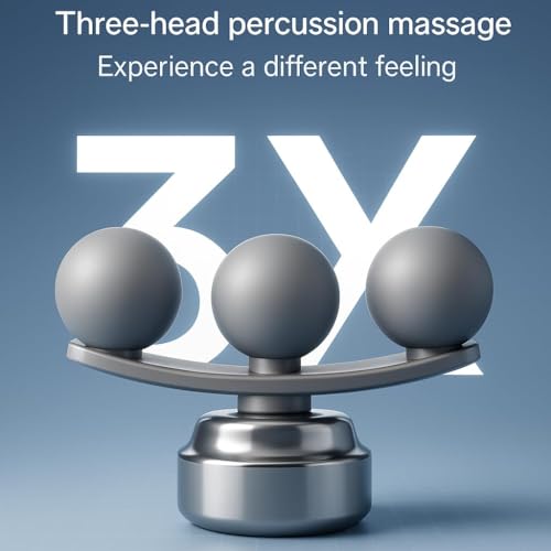 Image of 3-Head Electric Massage Gun for Pain Relief | 8 Attachments | Deep Tissue Massager for Neck, Back, Legs & Full Body | High-Power Motor | Rechargeable Handheld Massager