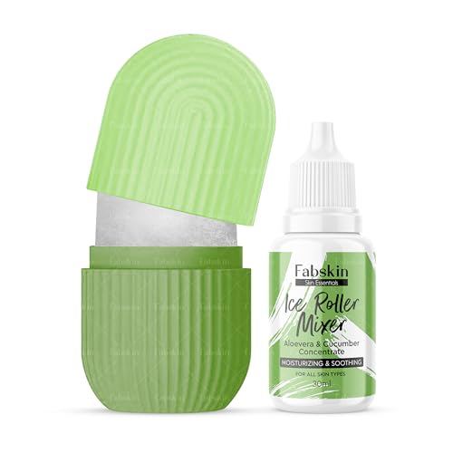 Image of Fabskin Ice Roller For Face Massager, Neck and Body | With Aloevera & Cucumber Mixer 30ml For Men & Women | Ice Cube Facial Roller Kit l For Skin Moisturizing & Soothing