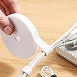 Reusable Cable Ties Roll 16.4ft, Adjustable Self-Gripping Straps for Cable Management, Wire Organizer, Cord Wraps (White)