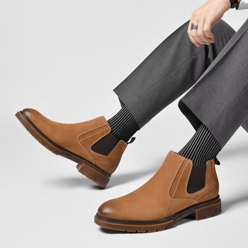 Image of Arkbird Chelsea Boots for Men Genuine Leather Oxford Casual and Formal Ankle Dress Boot