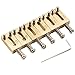 Musiclily Pro 10.8mm Stainless Steel Modern Guitar Tremolo Bridge Saddles for Fender Strat Stratocaster Tele Telecaster Electric Guitar, Gold (Set of 6)