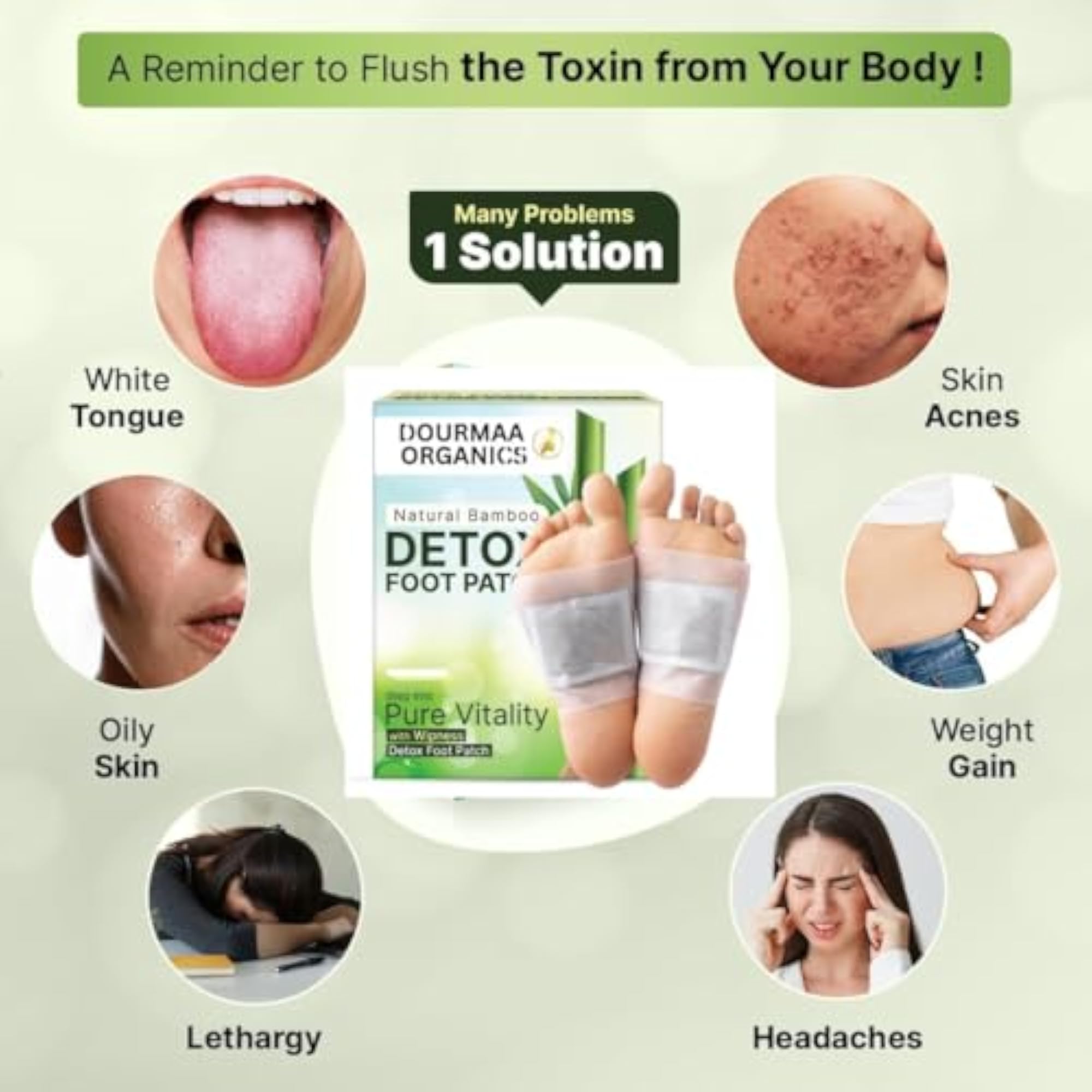 Bamboo Detox Foot Patch, Pack of 10 Patches