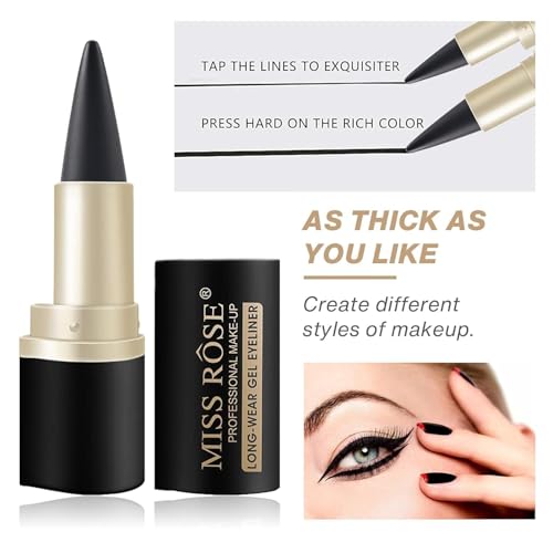 Image of Long-Wear Gel Eyeliner Pencil for Women, Black Eye Liner with Smooth Application, Smudge-Resistant Makeup for Everyday & Party Eye Makeup