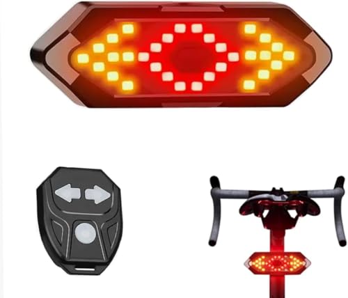 Lanterna Sinalizadora Traseira Bike Bicicleta com Seta e Controle Remoto Led Recarregável USB