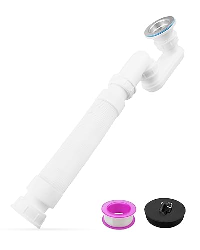 Bathtub Shower Drain Pipe, Low Profile 1-1/2" P Trap Fit