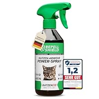 RepellShield® Natürliches Katzenabwehrspray -0.5L- Katzenschreck Spray zum Katzen vertreiben & Anti Kratz Spray Katzen mit Geraniol - Ohne Flecken & Rückstände