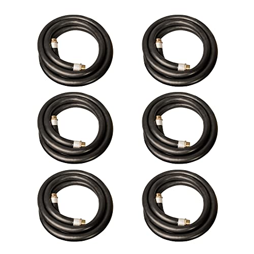 Apache 98108455 3/4 Inch Diameter 12 Foot Length 60 PSI Farm Fuel Gasoline Oil Diesel Tractor Transfer Hoses, Black (6 Pack)