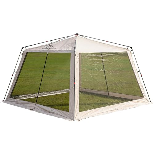 Mountainhiker ��?�� �ᒠ�e���g �l�ʃ��b�V���X�N���[���e���g 3.3m×3.3m×2.1m�b��^�T���V�F�[�h�b�h���E�ʋC�� �����^�b�`�݉c�bBBQ/�L�����v/��/�A�E�g�h�A�p (�J�[�L)