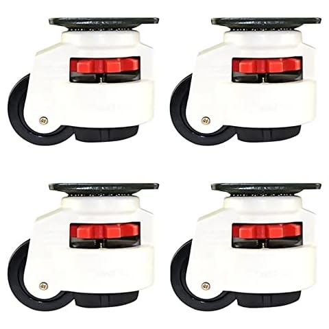 LSHQBD Schwenkbare Lenkrollen 4 STK. Hochleistungs-Maschinenausgleichsrolle Einziehbare Werkbank Transportrollen Industrielle Plattenmontierte Footmaster-Rollen Last 1000 Kg Cover