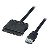  Lindy External Power-over-eSATA & SATA Power (5V / 12V), 1m - Cable SATA (1m, Negro) , color: Black